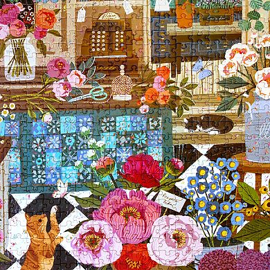 eeBoo Piece & Love 1000-Piece Jigsaw Puzzle Floral Scene