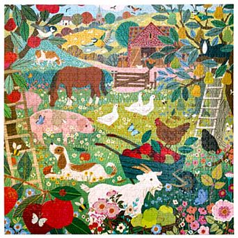 eeBoo Piece & Love 1000 pc Jigsaw Puzzle Bucolic Animal Farm Landscape Scene