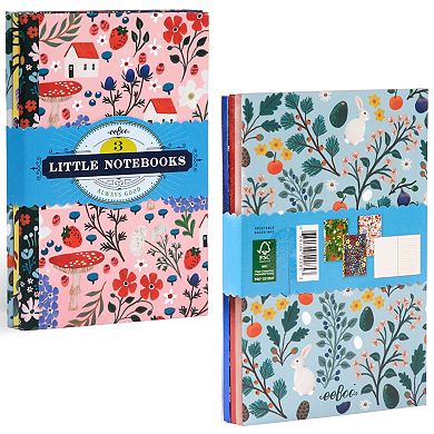 eeBoo Nature Themed 3-Pack Little Notebooks Portable Size