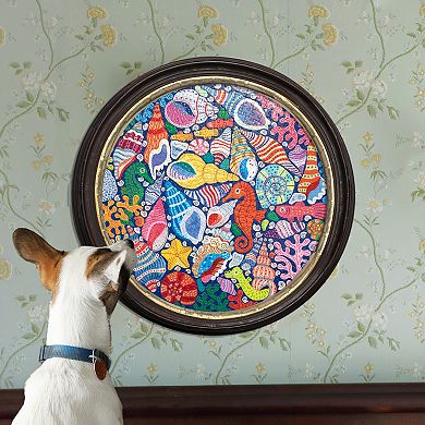 eeBoo Piece & Love 500-Piece Round Jigsaw Puzzle Underwater Ocean Theme