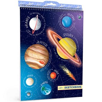 eeBoo Sketchbook 60-Page Solar System Spiral Bound Pad Kids Art Supplies