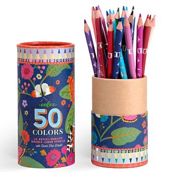eeBoo Double-Sided Colored Pencils 25 pc Foil Design Storage Tube Artist-Quality
