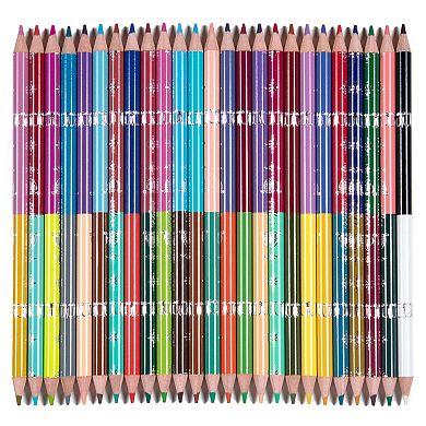 eeBoo Double-Sided Colored Pencils 25-Piece Foil Design Storage Tube Artist-Quality