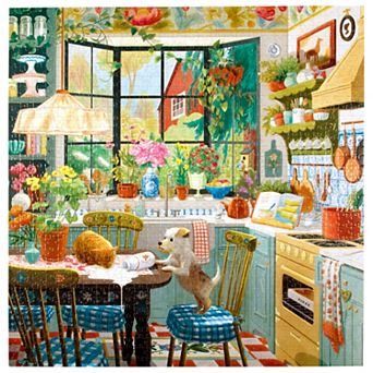 eeBoo Springtime Kitchen 1000 pc Jigsaw Puzzle Glossy High-Quality Pieces