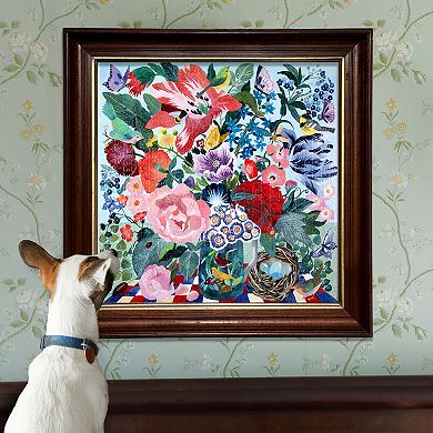 eeBoo Piece & Love Spring Bouquet 1000-Piece Jigsaw Puzzle Square