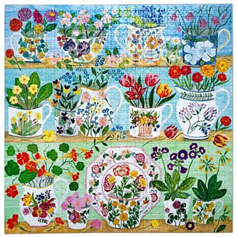 eeBoo Piece & Love 1000 pc Jigsaw Puzzle Floral Cupboard Scene