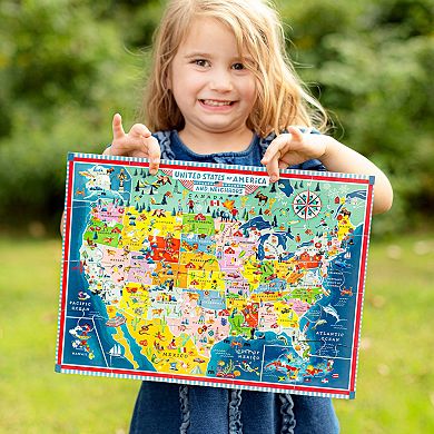 eeBoo USA Map 20-Piece Educational Geography Jigsaw Puzzle