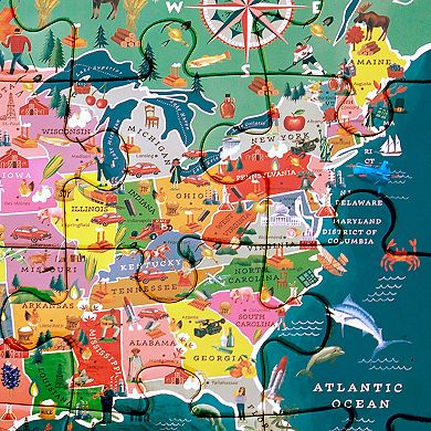 eeBoo USA Map 20-Piece Educational Geography Jigsaw Puzzle