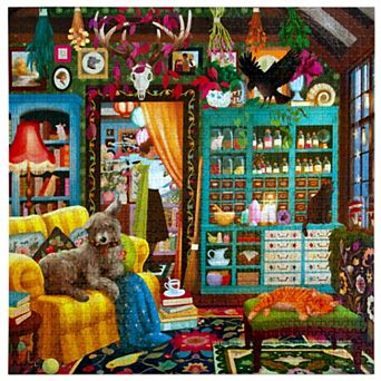 eeBoo Sorcerer's Den 1000 pc Puzzle Magical & Cozy Clutter Home Scene