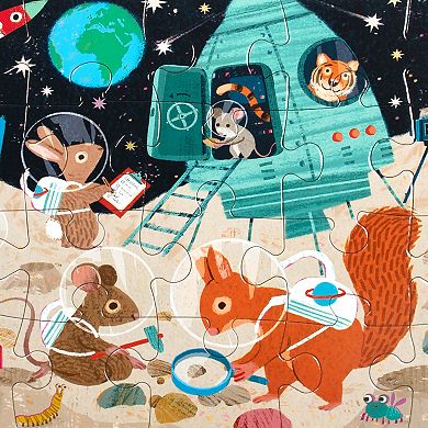 eeBoo Space Exploration 20-Piece Jigsaw Puzzle Oversized Glossy High-Quality Pieces