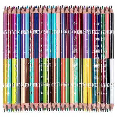 eeBoo Double-Sided Colored Pencils 25-Piece Floral Storage Tube Artist-Quality