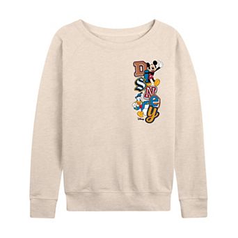 Women's Disney's Mickey & Donald Patch Logo French Terry Long Sleeve Tee