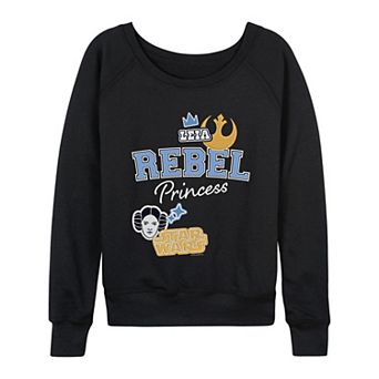 Women's Star Wars Princess Leia Rebel Patches French Terry Long Sleeve Tee