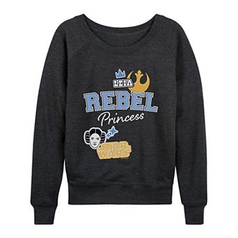 Women's Star Wars Princess Leia Rebel Patches French Terry Long Sleeve Tee