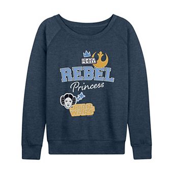 Women's Star Wars Princess Leia Rebel Patches French Terry Long Sleeve Tee