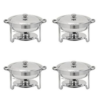 4 Pack Chafing Dishes for Buffet, 5-qt Round Buffet Servers and Food Warmer Set with Lid