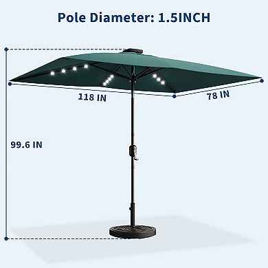 Outdoor Patio Umbrella with Crank & Push-Button Tilt, 6 Durable Ribs, for Garden, Deck, Pool, Lawn