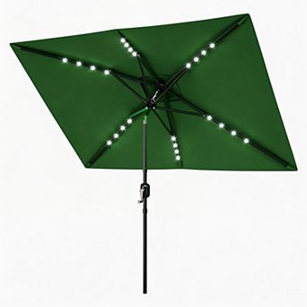 Outdoor Patio Umbrella with Crank & Push-Button Tilt, 6 Durable Ribs, for Garden, Deck, Pool, Lawn