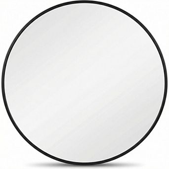 Bathroom Mirror for Wall，Black Metal Framed Matte Bathroom Vanity Mirror