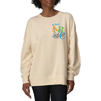 Women's Dr. Seuss's ABC Oversized Fleece Crew Sweatshirt