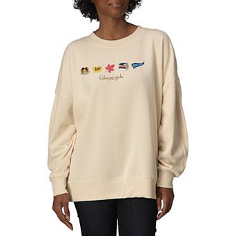 Women's Gilmore Girls Icon Collage Oversized Fleece Crew Sweatshirt