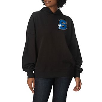 Women's Peanut Snoopy Collegiate Letter Oversized Fleece Hoodie Sweatshirt
