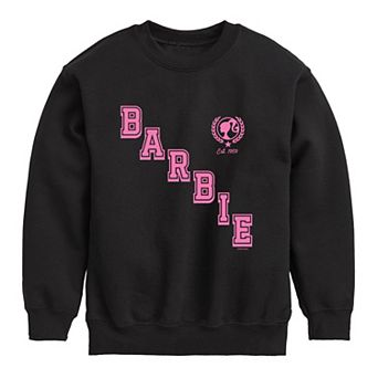 Girls 7-16 Barbie Collegiate Icon Crew Fleece Sweatshirt