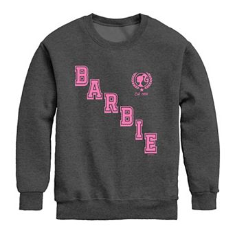 Girls 7-16 Barbie Collegiate Icon Crew Fleece Sweatshirt