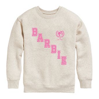 Girls 7-16 Barbie Collegiate Icon Crew Fleece Sweatshirt