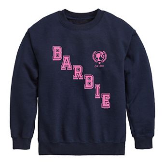 Girls 7-16 Barbie Collegiate Icon Crew Fleece Sweatshirt