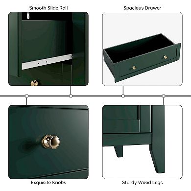 5 Drawer Dresser for Bedroom, Tall Dresser with Deep Drawers & Metal Knobs