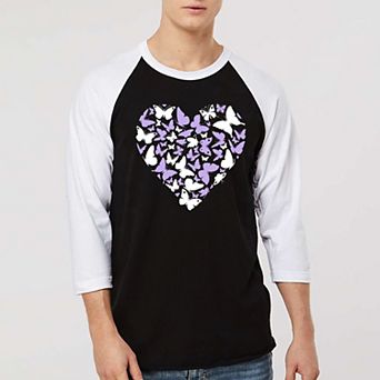 Butterfly Heart - Men's Raglan Baseball Word Art T-Shirt