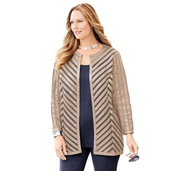 Catherines Women's Plus Size Black Label Pieced Jacket