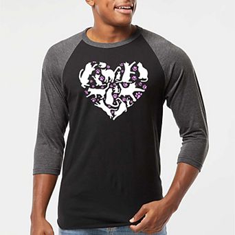 Cat Heart - Men's Raglan Baseball Word Art T-Shirt