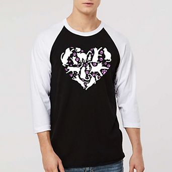 Cat Heart - Men's Raglan Baseball Word Art T-Shirt