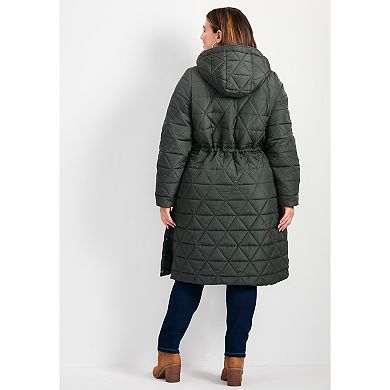 Avenue Women's Plus Size Quinn Longline Puffer Jacket
