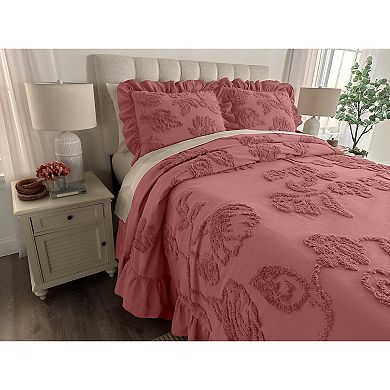 BrylaneHome Garden Ruffle Bedspread Set