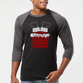 Chimney Santa - Men's Raglan Baseball Word Art T-Shirt