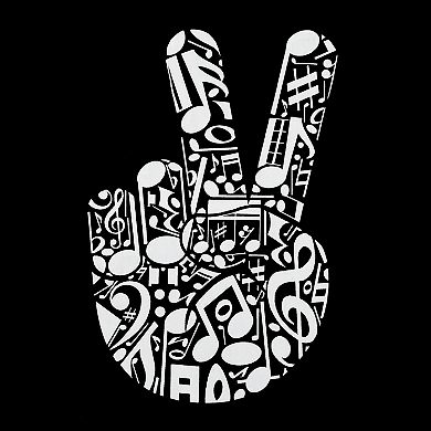 Peace Finger Notes - Men's Raglan Baseball Word Art T-Shirt