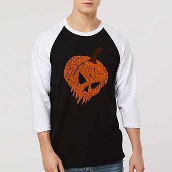 Evil Pumpkin - Men's Raglan Baseball Word Art T-Shirt