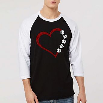Meow Heart - Men's Raglan Baseball Word Art T-Shirt