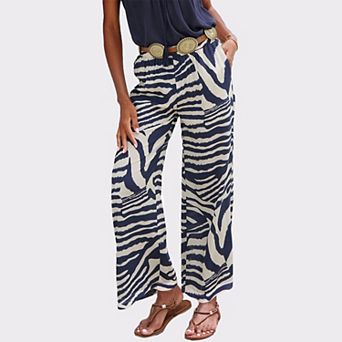 Lascana Women's Flowy Wide Leg Pull On Pants