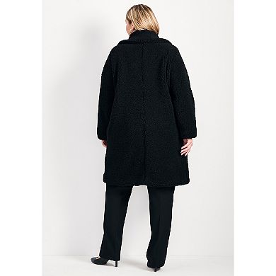 Avenue Women's Plus Size Teddy Longline Coat
