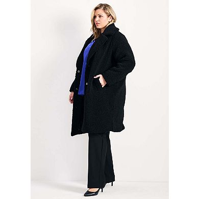 Avenue Women's Plus Size Teddy Longline Coat