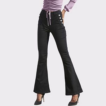 Lascana Women's Button Detail Flare Jeans