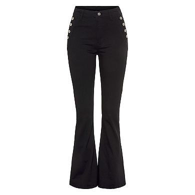 Lascana Women's Button Detail Flare Jeans