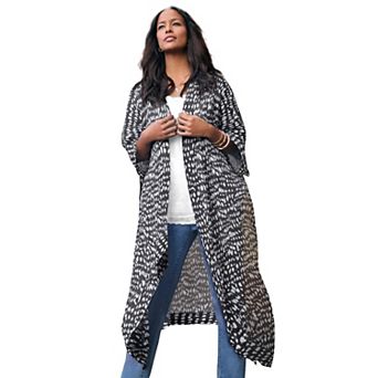 Roaman's Women's Plus Size Flowy Chiffon Duster