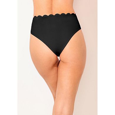 Swimsuits for All Women's Scallop Trim Swim Brief