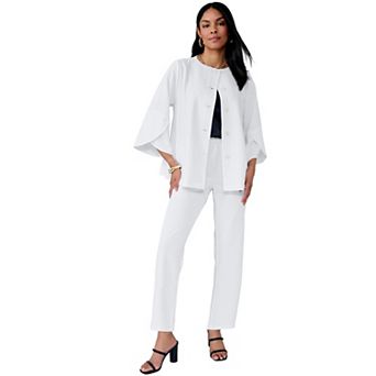 Jessica London Women's Plus Size Stretch Knit Crepe Bell Sleeve 2 pc Set