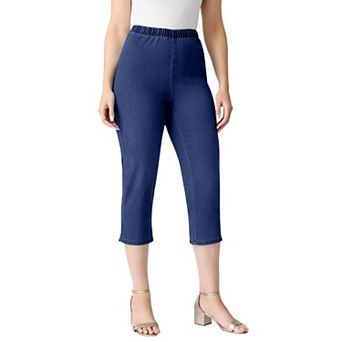 Roaman's Women's Plus Size Comfort Stretch Capri Jean
